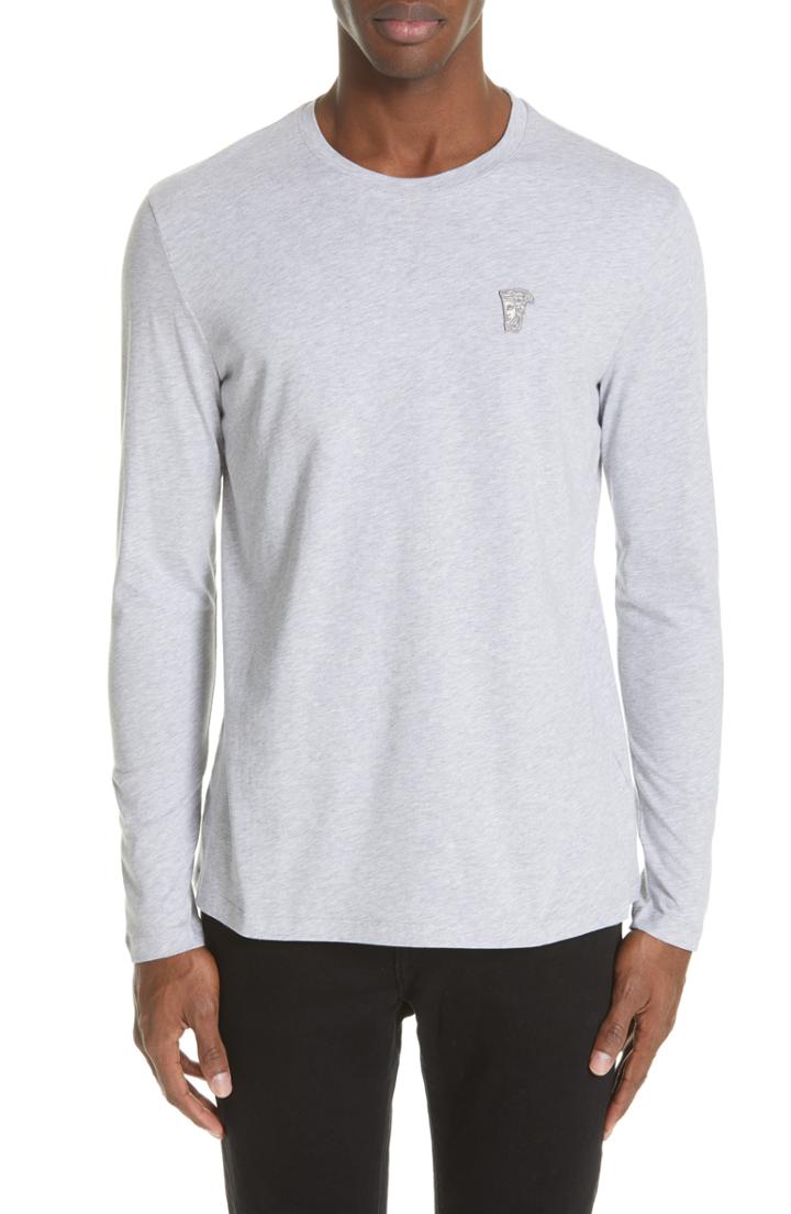 Men's Versace Collection Medusa Long Sleeve T-shirt - Grey