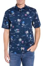 Men's Tommy Bahama Costa Breeze Fit Sport Shirt, Size Medium - Blue