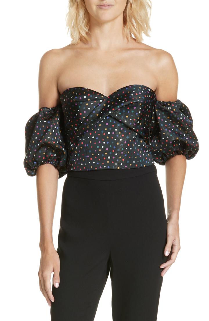 Women's Amur Olena Off The Shoulder Crop Top - Black