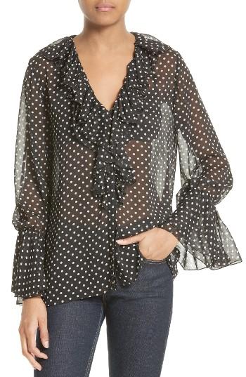 Women's Alice + Olivia Elliot Polka Dot Blouse