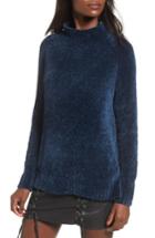 Women's Lost + Wander Maya Chenille Mock Neck Sweater /small - Blue