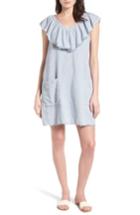 Women's Velvet By Graham & Spencer Ruffle Trim Shift Dress - Blue