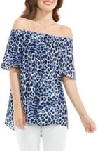Women's Vince Camuto Leopard Song Off The Shoulder Blouse - Blue