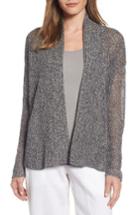 Women's Eileen Fisher Boxy Organic Linen Cardigan, Size - Blue