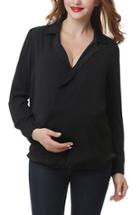 Women's Kimi And Kai Brook Surplice Maternity Blouse - Black