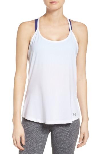 Women's Under Armour Fly By Racerback Tank - White