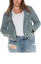 Women's Slink Jeans Crop Leather Moto Jacket