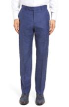 Men's Monte Rosso Flat Front Solid Wool Blend Trousers