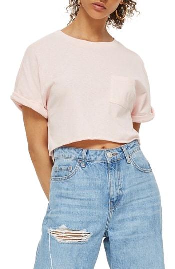 Women's Topshop Crop Tee Us (fits Like 10-12) - Pink