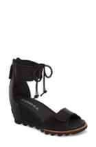 Women's Sorel Joanie Cuff Wedge Sandal M - Black