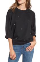 Women's Currently In Love Embroidered Star Sweatshirt - Black