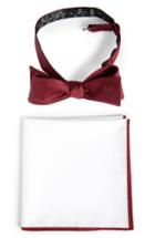 Men's The Tie Bar Formal Silk Bow Tie & Cotton Pocket Square Style Box