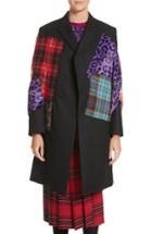Women's Junya Watanabe Mixed Media Patchwork Coat With Faux Fur