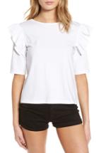 Women's Bp. Short Sleeve Ruffle Tee - White