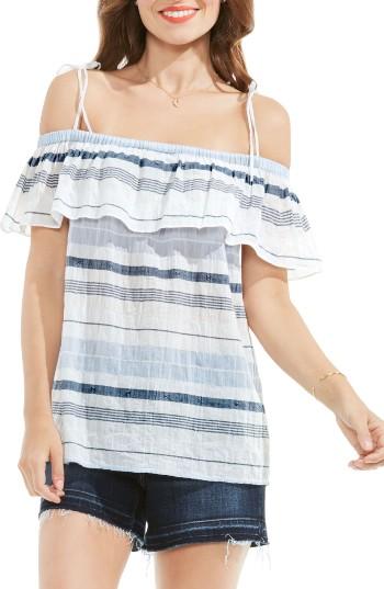 Women's Two By Vince Camuto Pucker Stripe Off The Shoulder Blouse