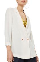 Women's Topshop Ava Double Breasted Jacket Us (fits Like 0-2) - Ivory