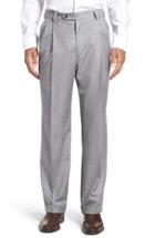 Men's Berle Pleated Solid Wool Trousers X 34 - Grey