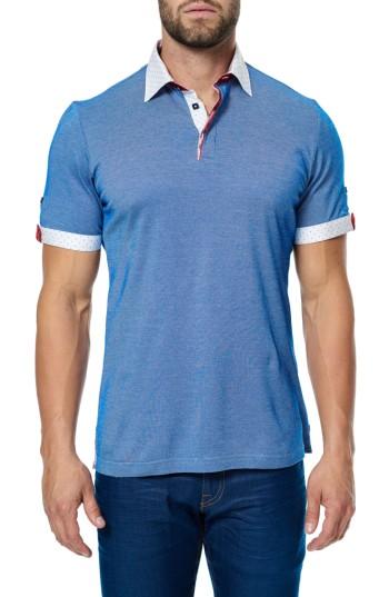 Men's Maceoo Paisley Trim Polo (xxl) - Blue