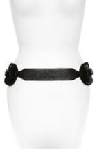 Women's Topshop Double Buckle Embossed Leather Belt - Black