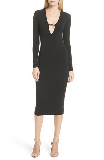 Women's Alexander Wang Keyhole Neck Body-con Dress - Black