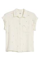 Women's Rails Chase Seahorse Print Silk Shirt - White