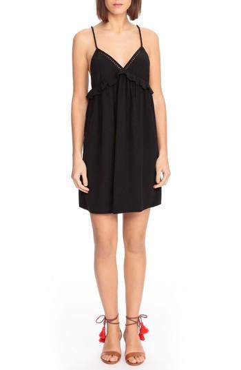 Women's Sezane Julie Silk Slipdress Us / 34 Fr - Black