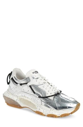 Men's Valentino Garavani Bounce Paint Splatter Sneaker Us / 40eu - Metallic