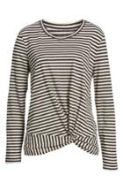 Women's Caslon Long Sleeve Front Knot Tee - Ivory
