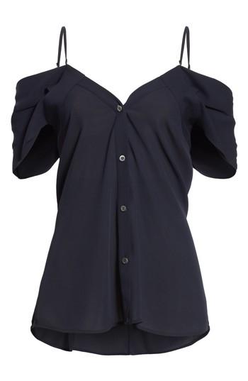 Women's Theory Convertible Neck Silk Georgette Top