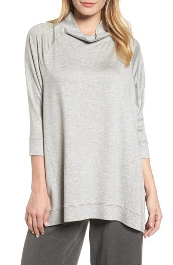 Women's Eileen Fisher Funnel Neck Top, Size - Grey