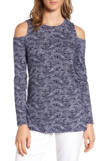 Women's Michael Michael Kors Willow Cold Shoulder Top - Blue