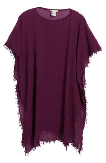 Women's Eileen Fisher Organic Cotton Poncho, Size - Purple