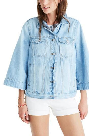 Women's Madewell Bell Sleeve Denim Jacket - Blue