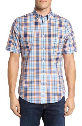 Men's Nordstrom Men's Shop Plaid Sport Shirt - Orange