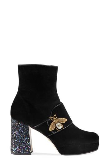 Women's Gucci Soko Glitter Bee Bootie Us / 38eu - Black