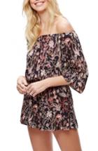 Women's Free People Pretty & Free Off The Shoulder Romper - Black