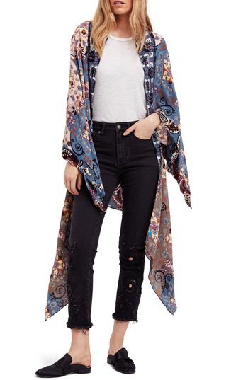Women's Free People Little Wing Kimono, Size - Blue