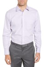 Men's Nordstrom Men's Shop Trim Fit Non-iron Stripe Dress Shirt 34/35 - Purple