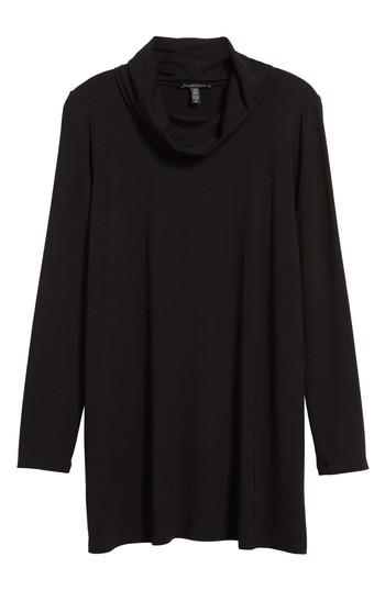 Women's Eileen Fisher Drape Neck Jersey Top - Black