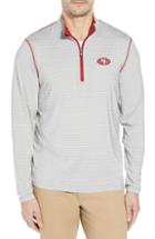 Men's Cutter & Buck Meridian - San Francisco 49ers Regular Fit Half Zip Pullover, Size - Red