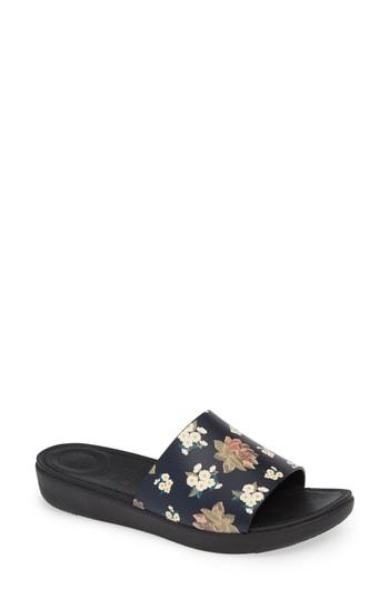 Women's Fitflop Sola Floral Slide Sandal M - Black