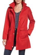 Petite Women's Kristen Blake Hooded Rain Jacket P - Red