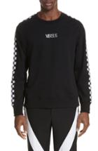 Men's Versus Versace Checkerboard Sleeve Sweatshirt - Black