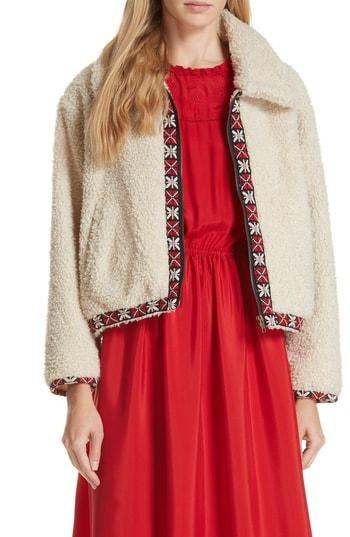 Women's The Great. Shepherd Faux Shearling Coat - Ivory