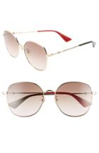 Women's Gucci 59mm Round Sunglasses - Gold/ Red Gradient