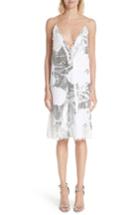 Women's Calvin Klein 205w39nyc X Andy Warhol Foundation Foil Flowers Slipdress Us / 36 It - White