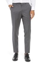 Men's Nordstrom Men's Shop Flat Front Tech-smart Extra Trim Trousers - Grey
