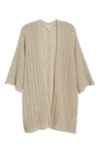 Women's Eileen Fisher Organic Linen Blend Kimono Cardigan, Size - Beige