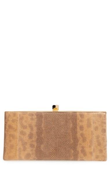 Jimmy Choo 'celeste' Glitter Genuine Snakeskin Frame Clutch -