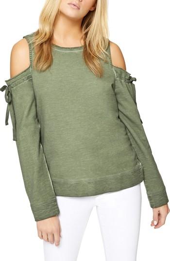 Women's Sanctuary Parkside Cold Shoulder Sweatshirt - Green